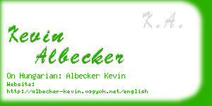 kevin albecker business card